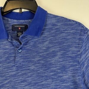 Saddlebred Men's Heather Blue Short Sleeve Polo Size Large